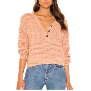 Free People Peach V-Neck Sweater